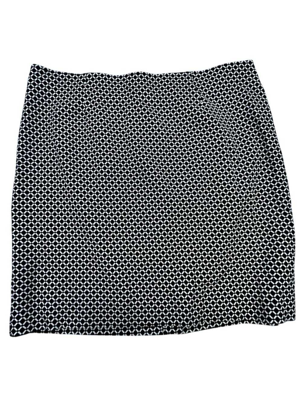 J.Jill Womens Ponte Knit Pencil Skirt Size LP Black White Geometric Stretch